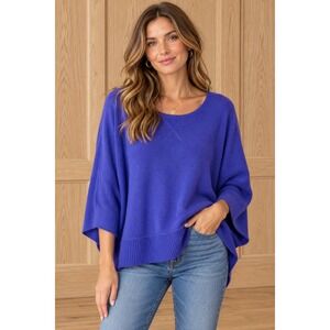 Tyler Boe Womens 100% Cashmere Oversized Batwing Sweater Purple Size Large